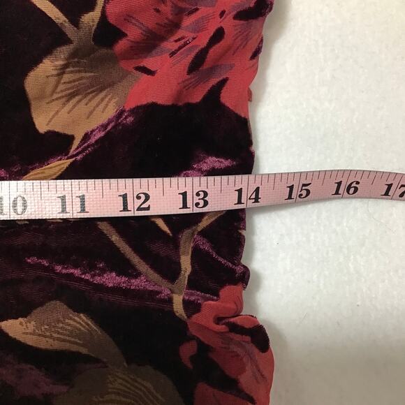 LULU'S SZ S Burgundy Exquisite Floral Burnout Strapless Maxi Dress B26 *flaw - Picture 6 of 9